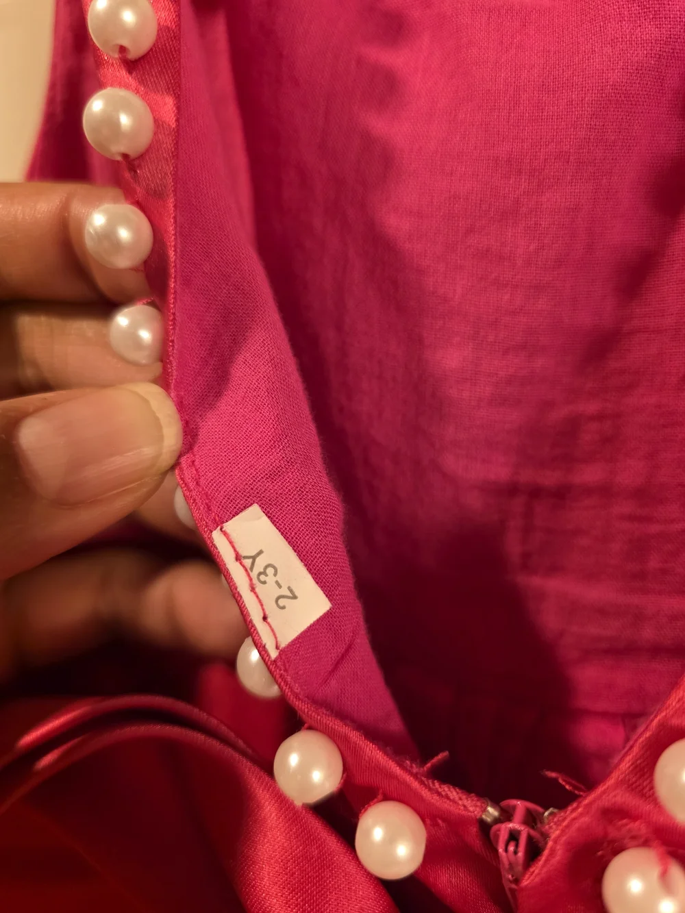 Girls Pink Pearl-Trim Tulle Party Dress